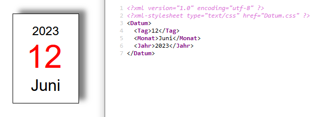 Screenshot, Datum korrekt dargestellt
